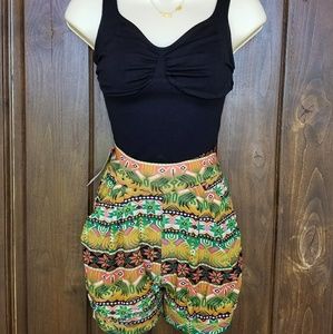 Green/Yellow 2 pocket shorts